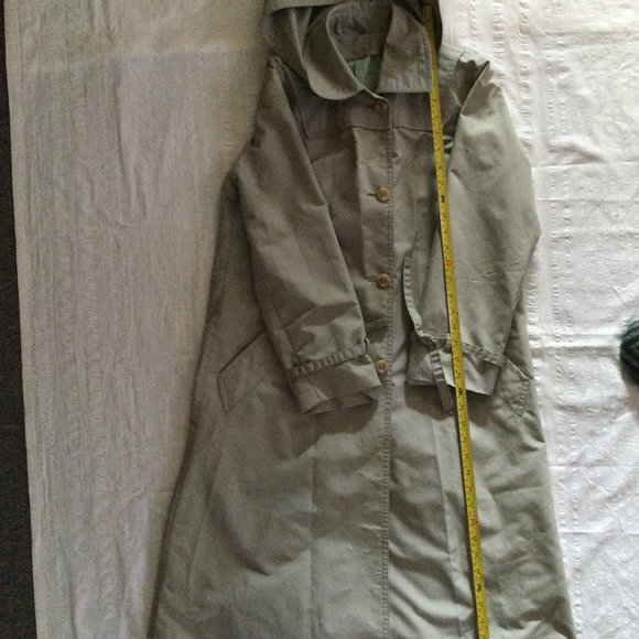 London Fog weather ware trench coat beige 8p pre-loved long coat with hoody - Picture 1 of 7